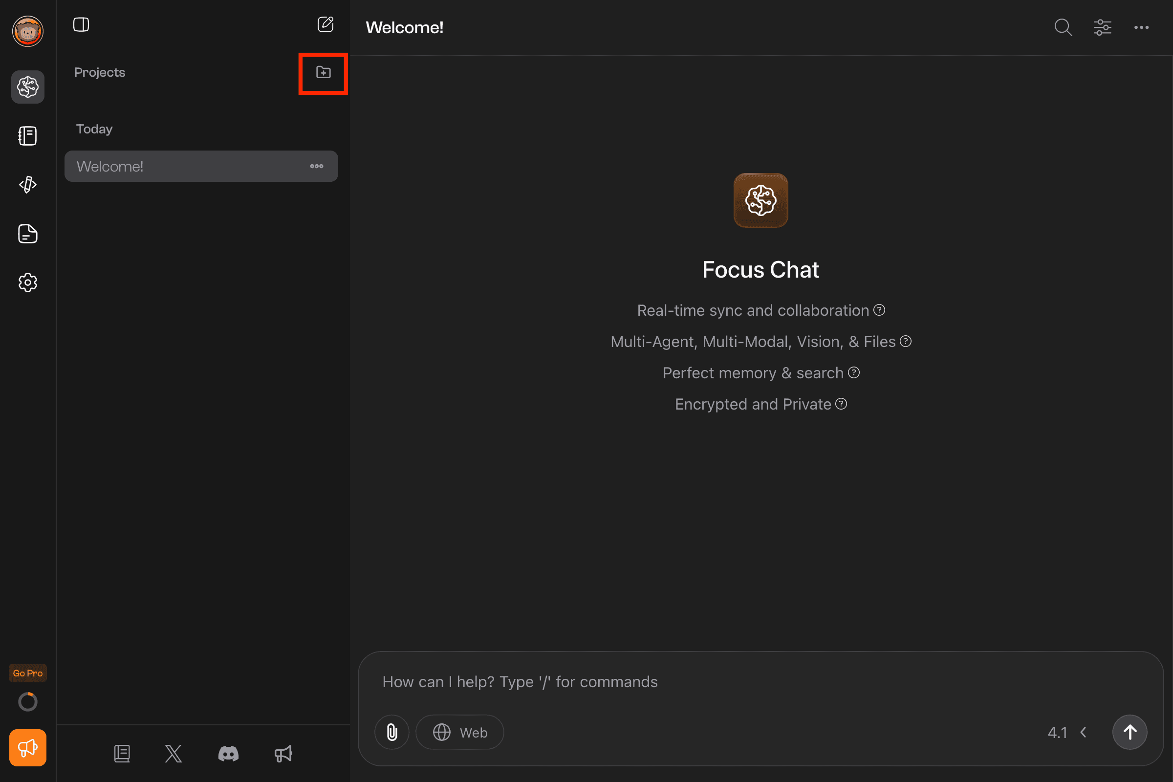 New Project Button