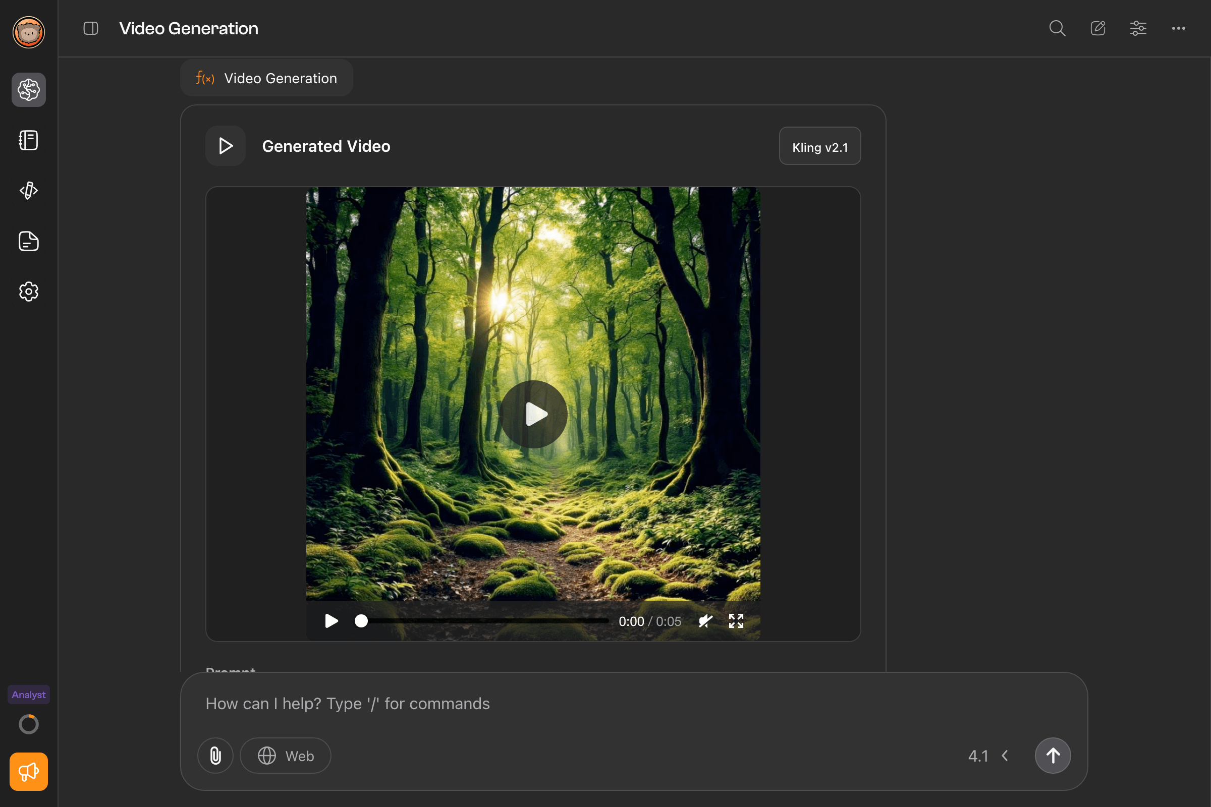 Video generation results