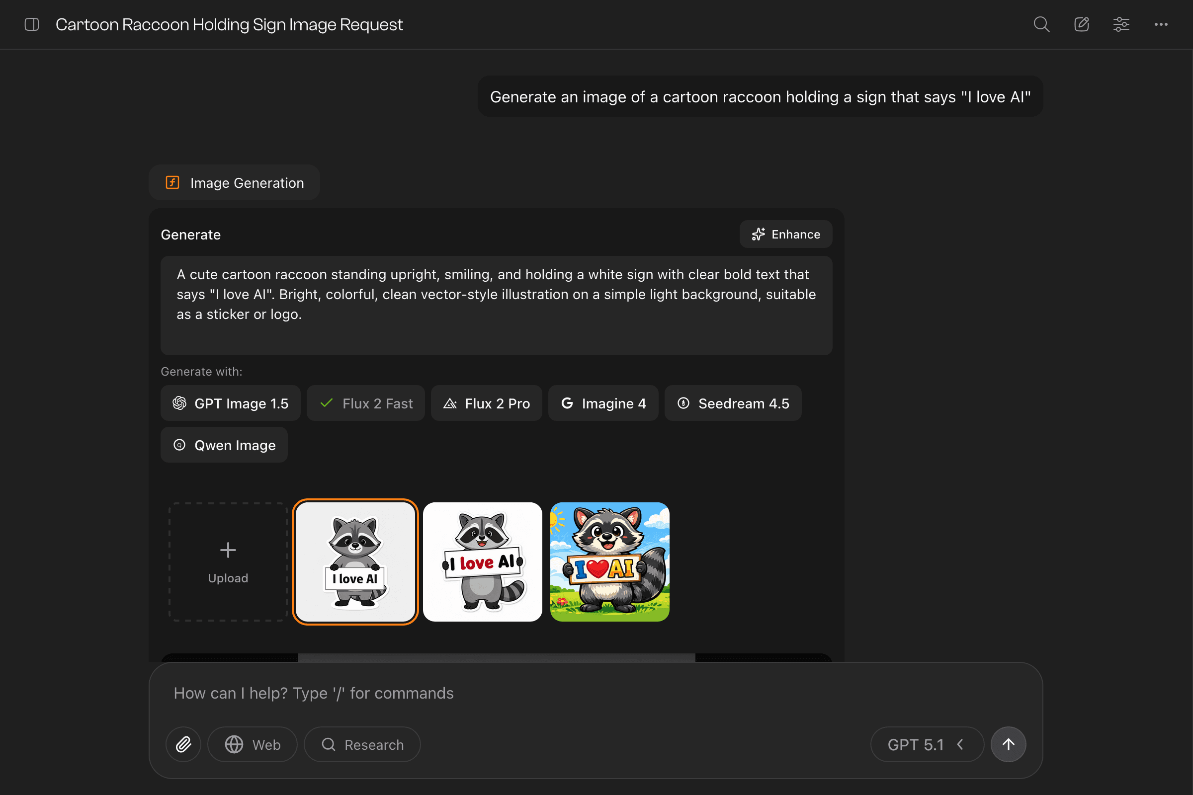 Generated image in gallery